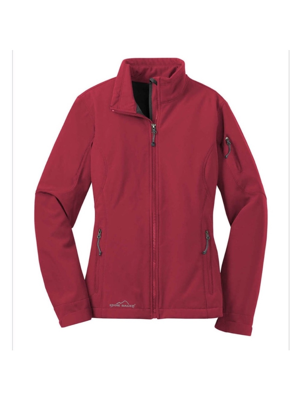 Eddie Bauer Women's Soft-Shell‎ Jacket Red Water Resistant Fleece Lined Size XS